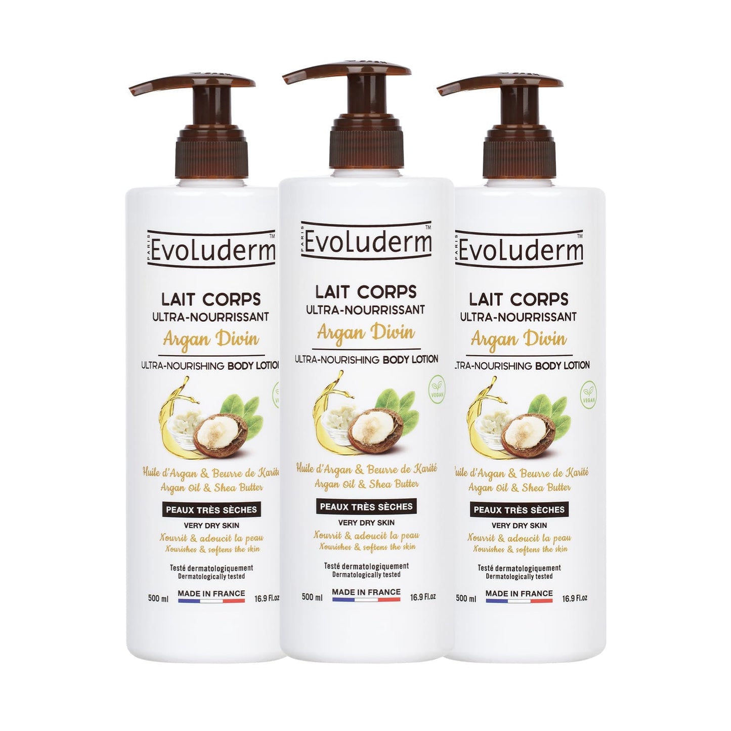 Lot de 3 Laits Corps Ultra-Nourrissant Argan Divin - 20 ans
