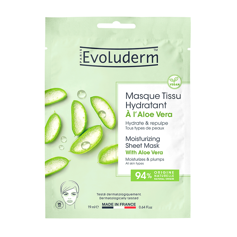 Masque Tissu Hydratant à l'Aloe Vera – Evoluderm