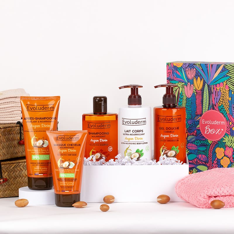 Coffret Hammam Corps & Cheveux Argan Divin + Gant Exfoliant Offert