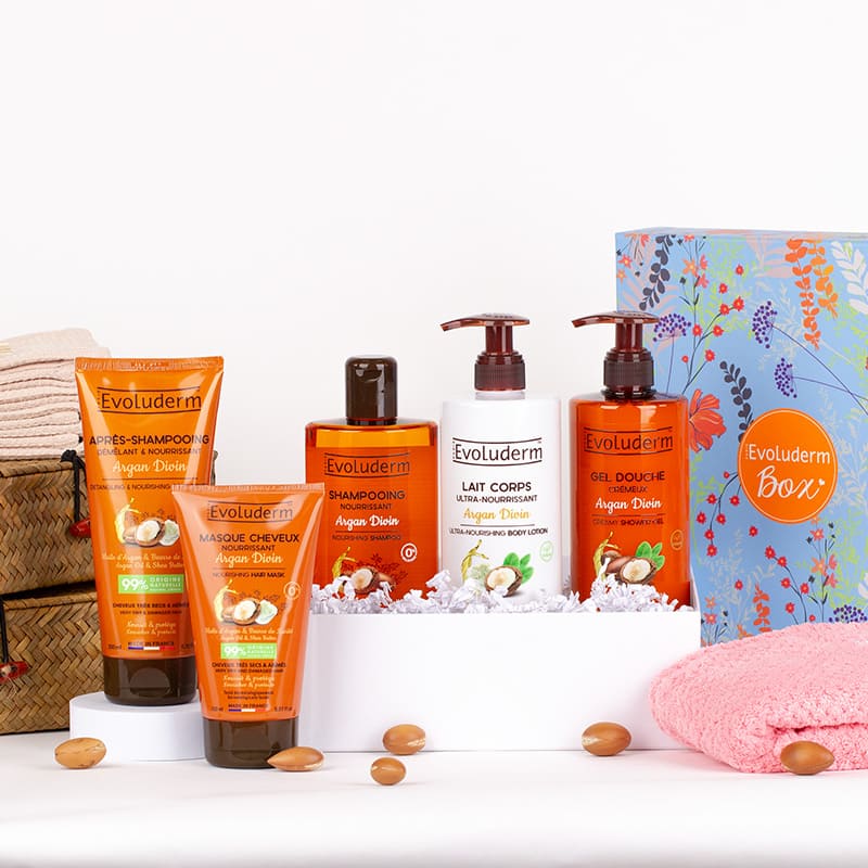 Coffret Hammam Corps & Cheveux Argan Divin + Gant Exfoliant Offert