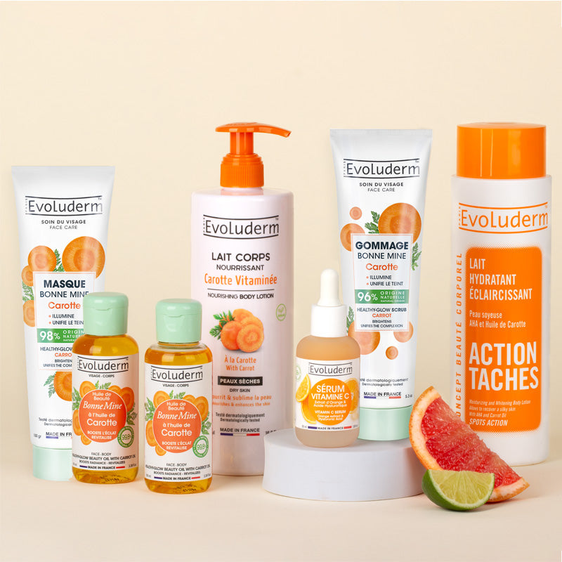 Routine Éclat Visage & Corps 7 produits + Lait Éclaircissant