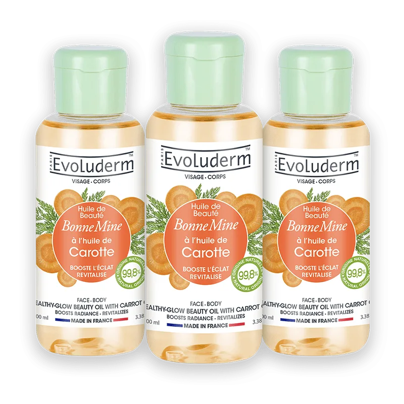 Lot de 3 Huiles de Beauté Bonne Mine à l’huile de Carotte