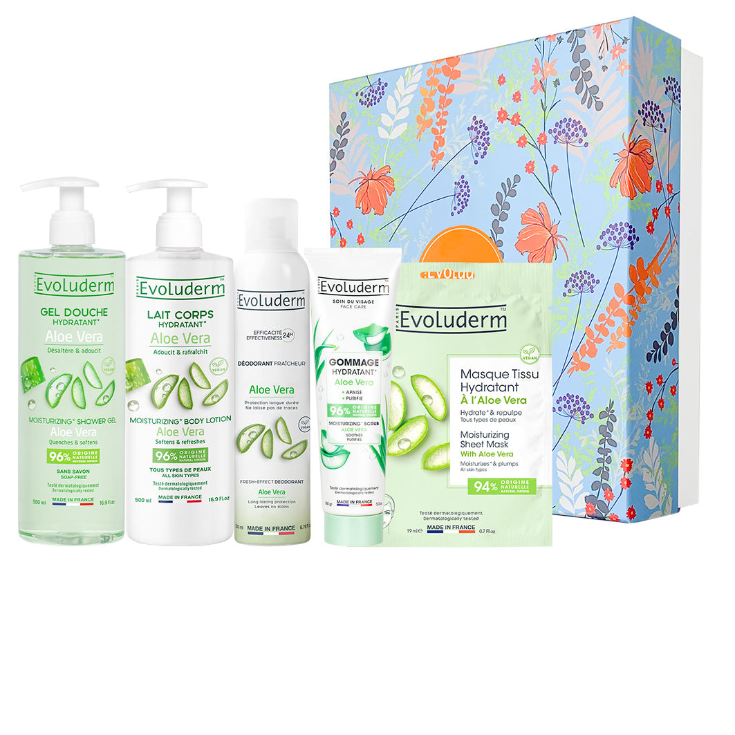 100% Aloe Vera Face & Body Box + Free Shower Flower