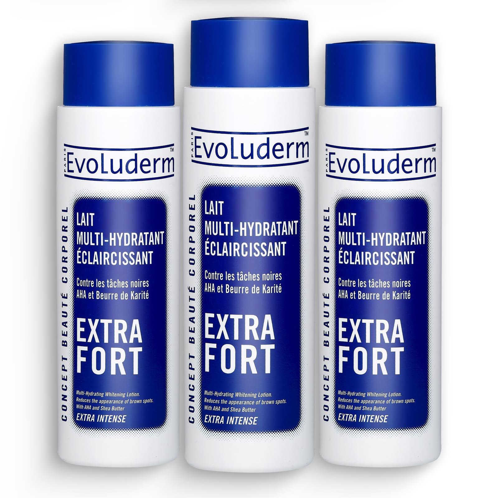 Lait Extra Lot de 3 Lait Multi-Hydratant Éclaircissant Extra Fort – Evoluderm