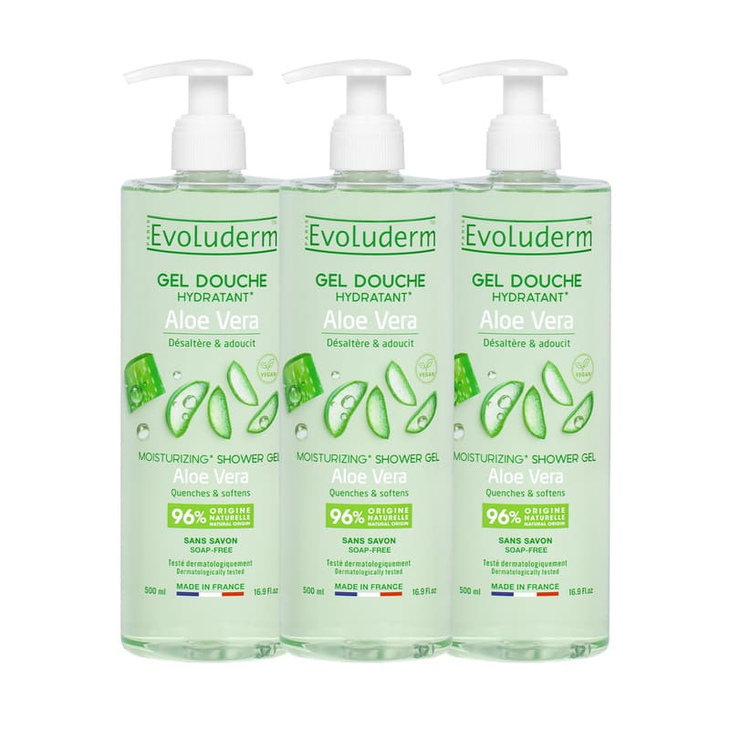 Lot de 3 Gels Douche Aloe Vera Hydratant