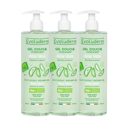 Lot de 3 Gels Douche Aloe Vera Hydratant