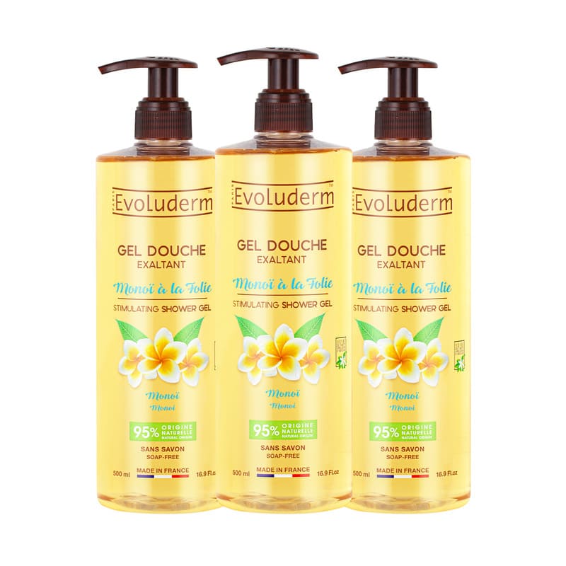 Lot de 3 Gels Douche Exaltant Monoï à la Folie