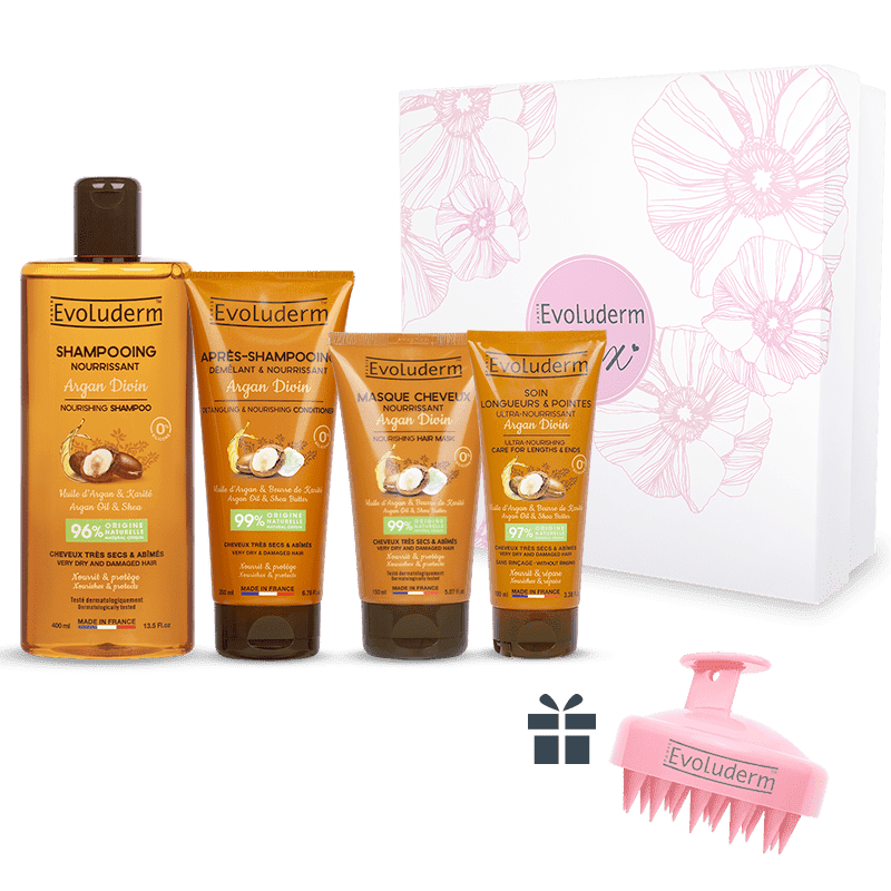 Coffret Cheveux Argan Divin + Brosse Cheveux Offerte