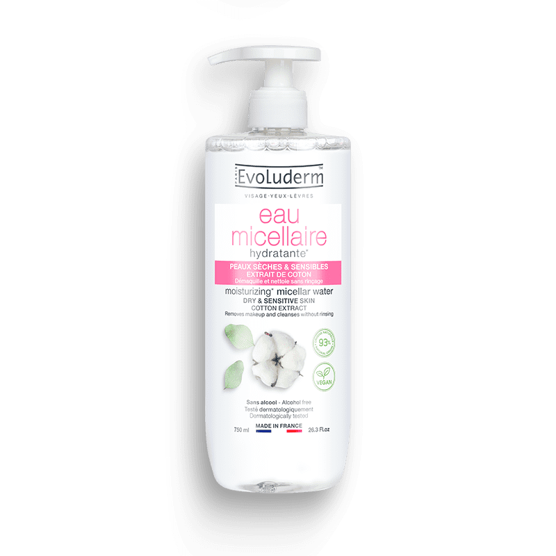 Eau micellaire coton peaux sensibles 750ml 