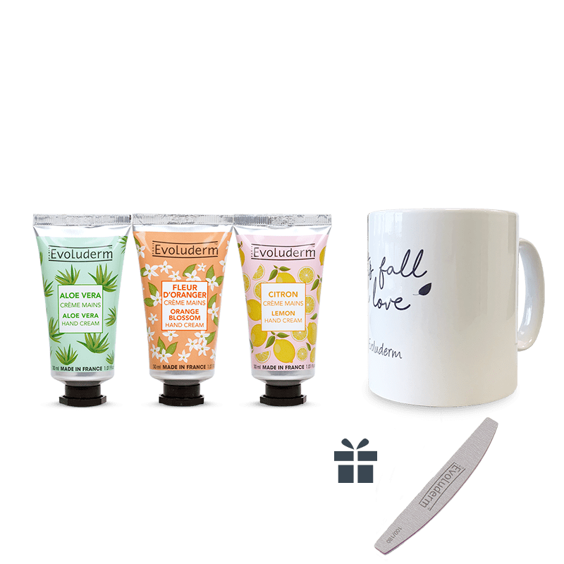 Mug Evoluderm 3 Crèmes Mains 30ml + Lime à ongles