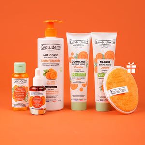 Rutina facial y corporal 100 % zanahoria + disco de limpieza de regalo