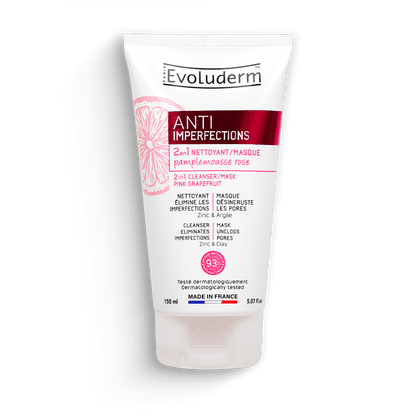 2 en 1 Nettoyant/Masque Anti-Imperfections