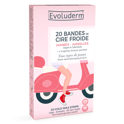 20 Bandes Dépilatoires de Cire Froide - Jambes & Aisselles