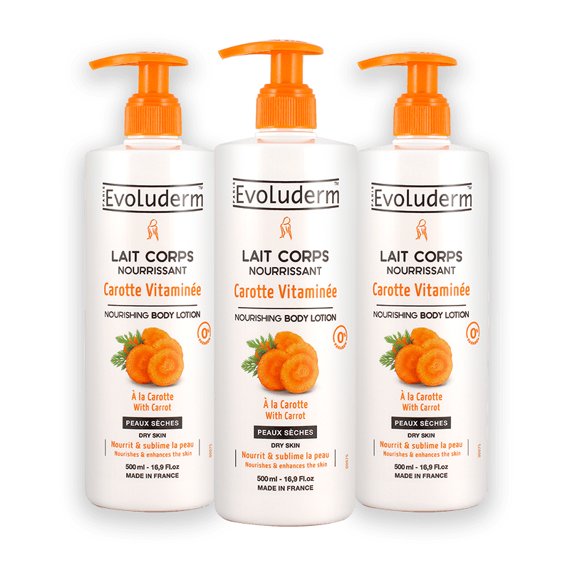 Coffret Evoluderm 100% Carotte - Lait, Masque, Gommage, Huile - Soin éclaircissant