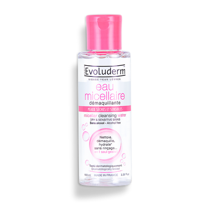 Micellar Water Makeup Remover for Dry Sensitive Skin Evoluderm