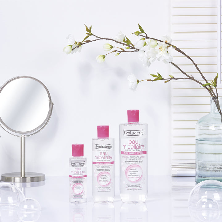 Micellar Water Makeup Remover for Dry Sensitive Skin Evoluderm